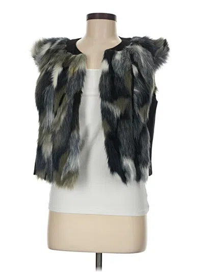 Pre-owned Cabi Faux Fur Vest In Gray