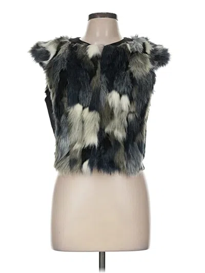 Pre-owned Cabi Faux Fur Vest In Gray