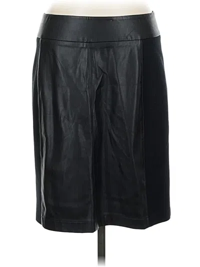 Pre-owned Cabi Faux Leather Skirt In Black