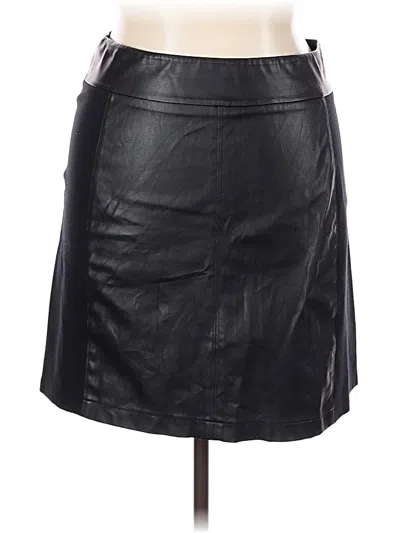 Pre-owned Cabi Faux Leather Skirt In Black