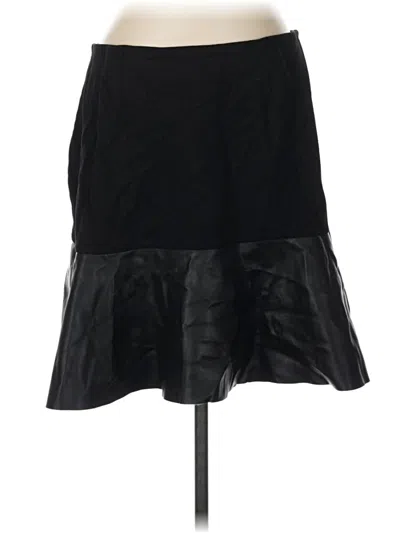 Pre-owned Cabi Faux Leather Skirt In Black