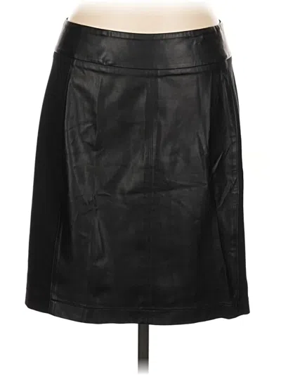 Pre-owned Cabi Faux Leather Skirt In Black