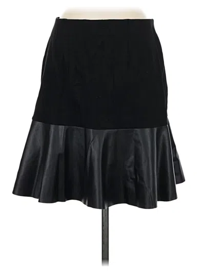 Pre-owned Cabi Faux Leather Skirt In Black