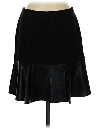 Pre-owned Cabi Faux Leather Skirt In Black