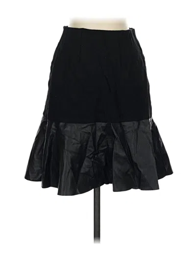 Pre-owned Cabi Faux Leather Skirt In Black