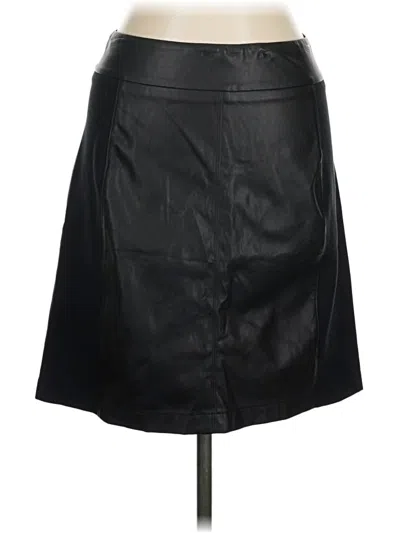 Pre-owned Cabi Faux Leather Skirt In Black