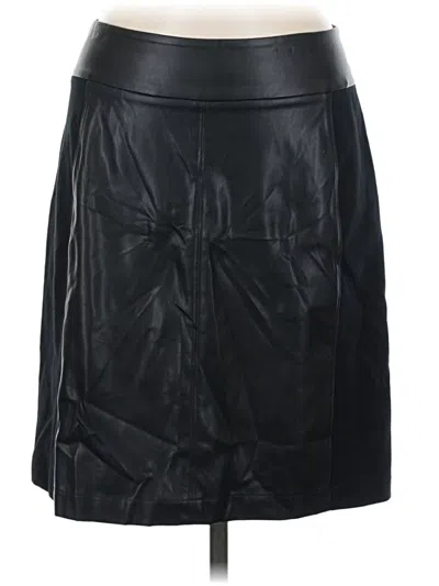 Pre-owned Cabi Faux Leather Skirt In Black