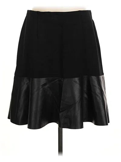 Pre-owned Cabi Faux Leather Skirt In Black