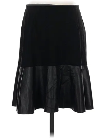 Pre-owned Cabi Faux Leather Skirt In Black