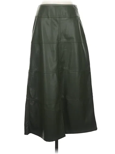 Pre-owned Cabi Faux Leather Skirt In Green