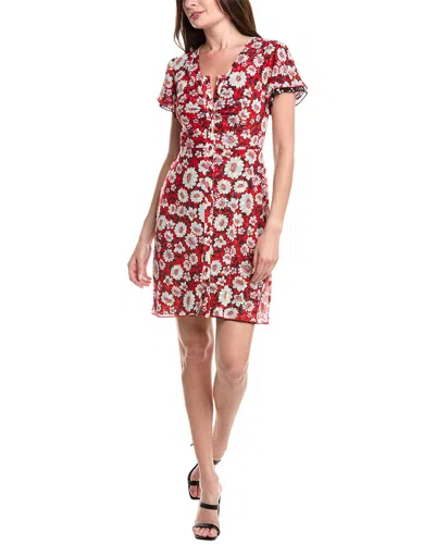 Cabi Gemini Mesh Shirtdress In Burgundy