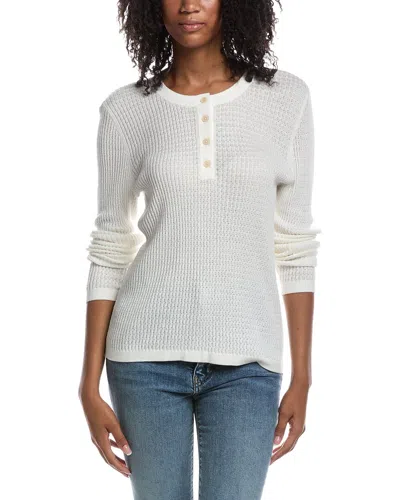 Cabi Henley Pullover T-shirt In White