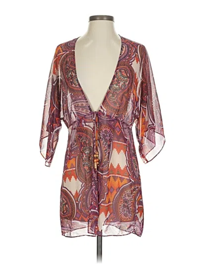 Pre-owned Cabi Kimono In Purple