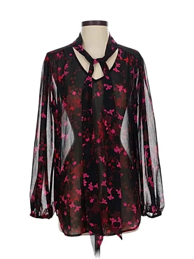 Pre-owned Cabi Long Sleeve Blouse In Black