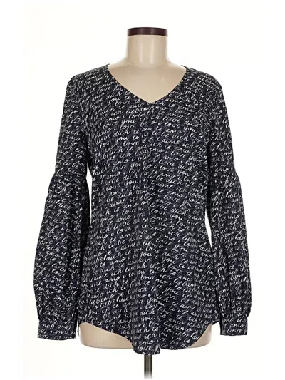Pre-owned Cabi Long Sleeve Blouse In Black