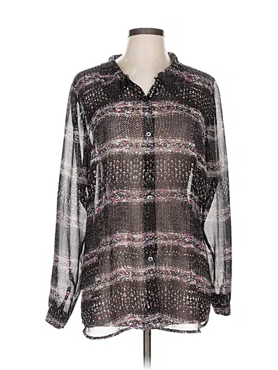 Pre-owned Cabi Long Sleeve Blouse In Black