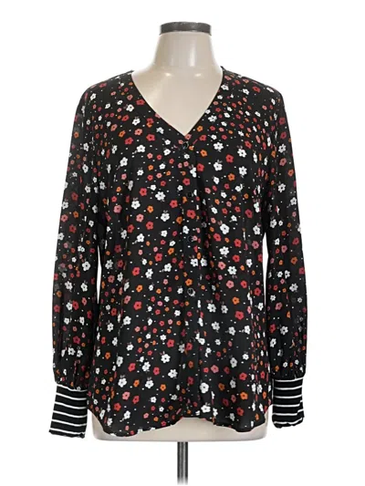Pre-owned Cabi Long Sleeve Blouse In Black