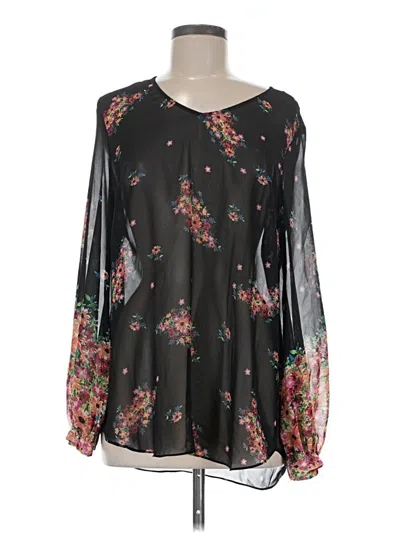 Pre-owned Cabi Long Sleeve Blouse In Black