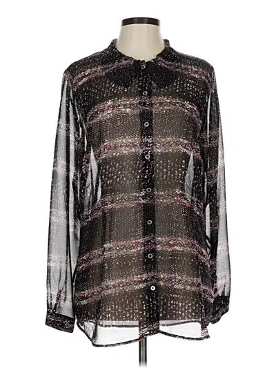 Pre-owned Cabi Long Sleeve Blouse In Black