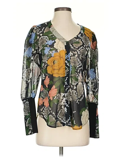 Pre-owned Cabi Long Sleeve Blouse In Black