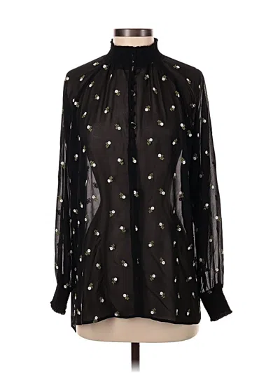 Pre-owned Cabi Long Sleeve Blouse In Black