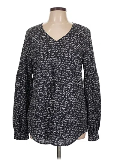 Pre-owned Cabi Long Sleeve Blouse In Black