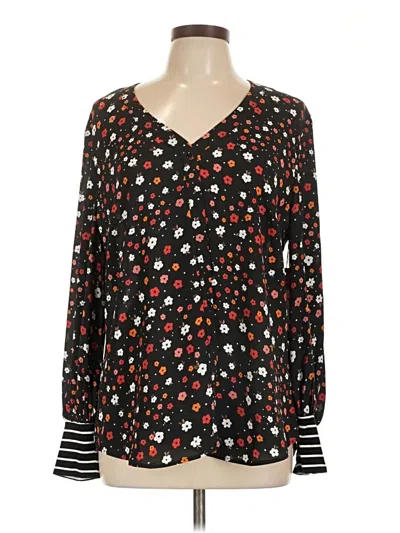 Pre-owned Cabi Long Sleeve Blouse In Black