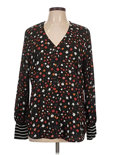 Pre-owned Cabi Long Sleeve Blouse In Black