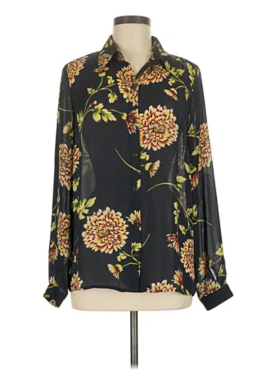 Pre-owned Cabi Long Sleeve Blouse In Black