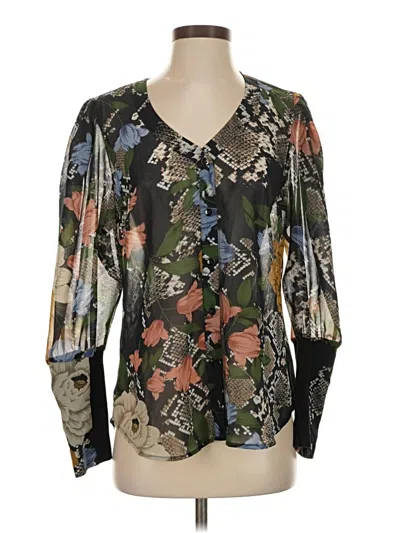 Pre-owned Cabi Long Sleeve Blouse In Black