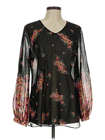 Pre-owned Cabi Long Sleeve Blouse In Black
