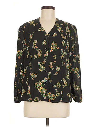 Pre-owned Cabi Long Sleeve Blouse In Black