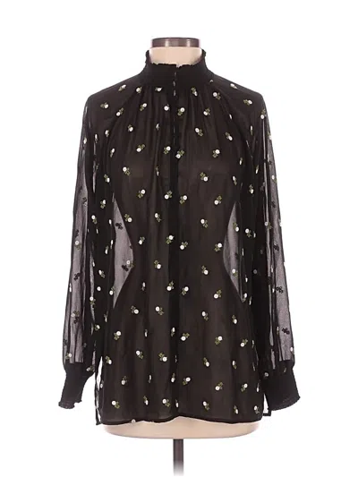 Pre-owned Cabi Long Sleeve Blouse In Black