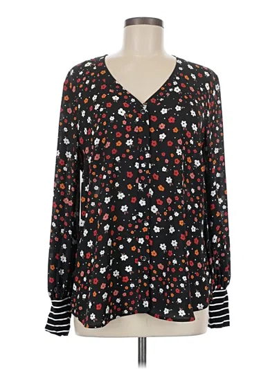 Pre-owned Cabi Long Sleeve Blouse In Black
