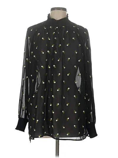 Pre-owned Cabi Long Sleeve Blouse In Black