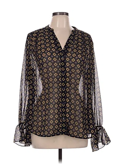 Pre-owned Cabi Long Sleeve Blouse In Black