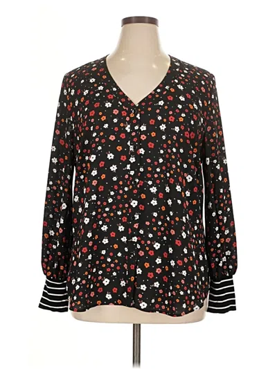 Pre-owned Cabi Long Sleeve Blouse In Black