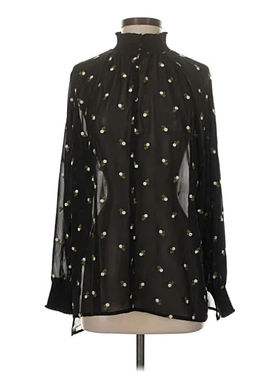 Pre-owned Cabi Long Sleeve Blouse In Black