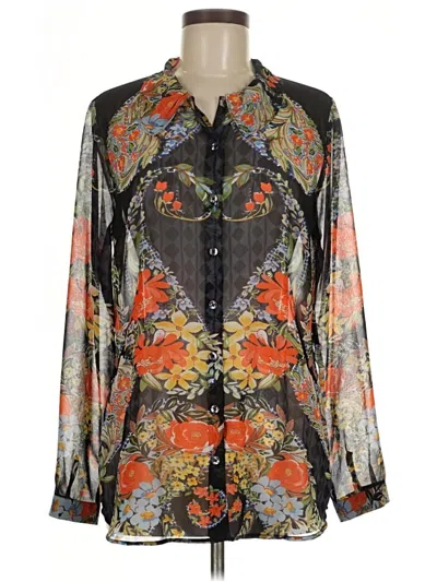 Pre-owned Cabi Long Sleeve Blouse In Black