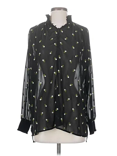 Pre-owned Cabi Long Sleeve Blouse In Black