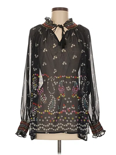 Pre-owned Cabi Long Sleeve Blouse In Black