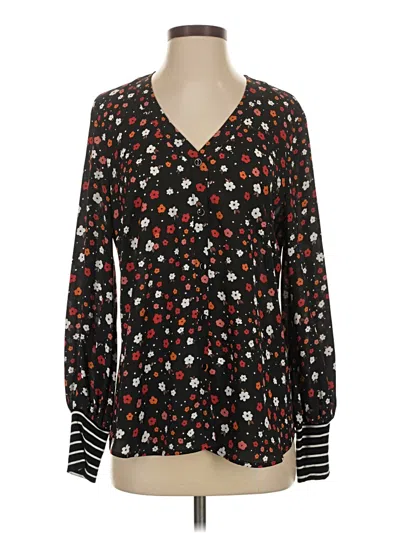 Pre-owned Cabi Long Sleeve Blouse In Black