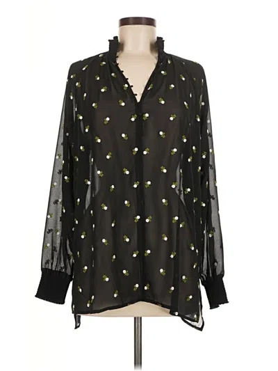 Pre-owned Cabi Long Sleeve Blouse In Black