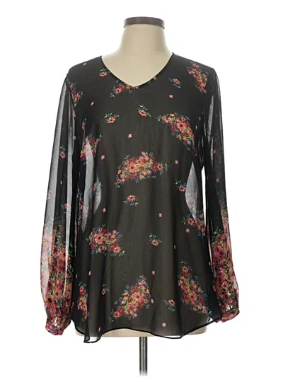 Pre-owned Cabi Long Sleeve Blouse In Black