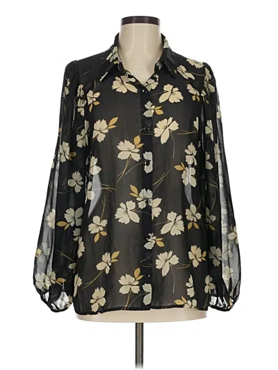 Pre-owned Cabi Long Sleeve Blouse In Black