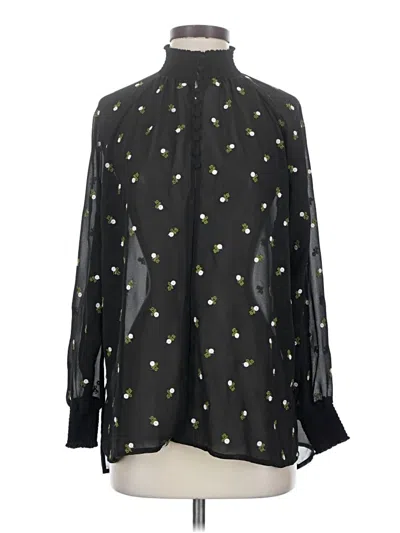 Pre-owned Cabi Long Sleeve Blouse In Black
