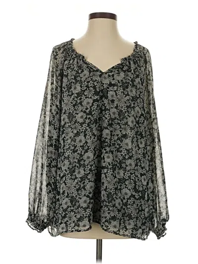 Pre-owned Cabi Long Sleeve Blouse In Black