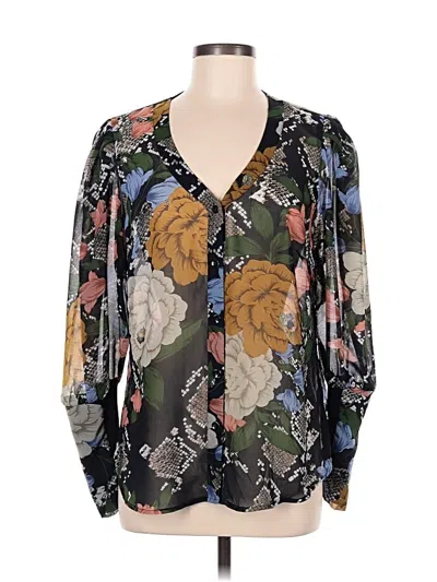 Pre-owned Cabi Long Sleeve Blouse In Black