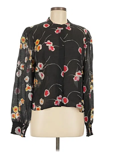 Pre-owned Cabi Long Sleeve Blouse In Black