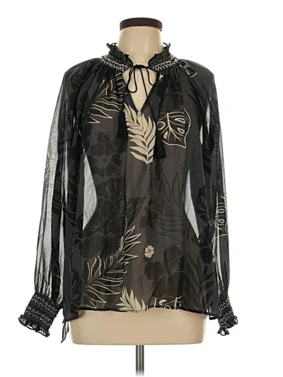 Pre-owned Cabi Long Sleeve Blouse In Black